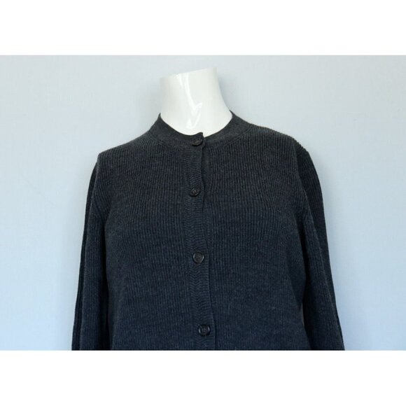 Dsquared2 Men Size XL Charcoal Gray Double Knit Crew Neck Cardigan Sweater Shirt - Picture 3 of 13